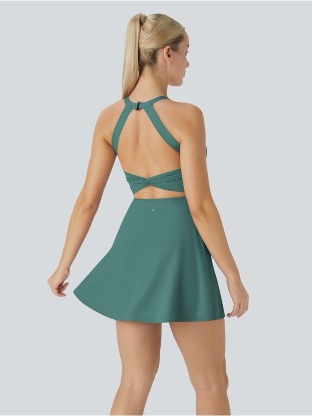 NWT Halara SoftlyZero™ Airy Backless Twisted Active Dress- Easy Peezy w/ Pockets